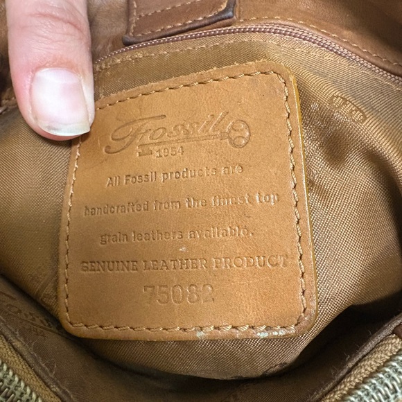 Vintage Fossil 1954 Brown Leather 75082 Shoulder Bag - Picture 7 of 10